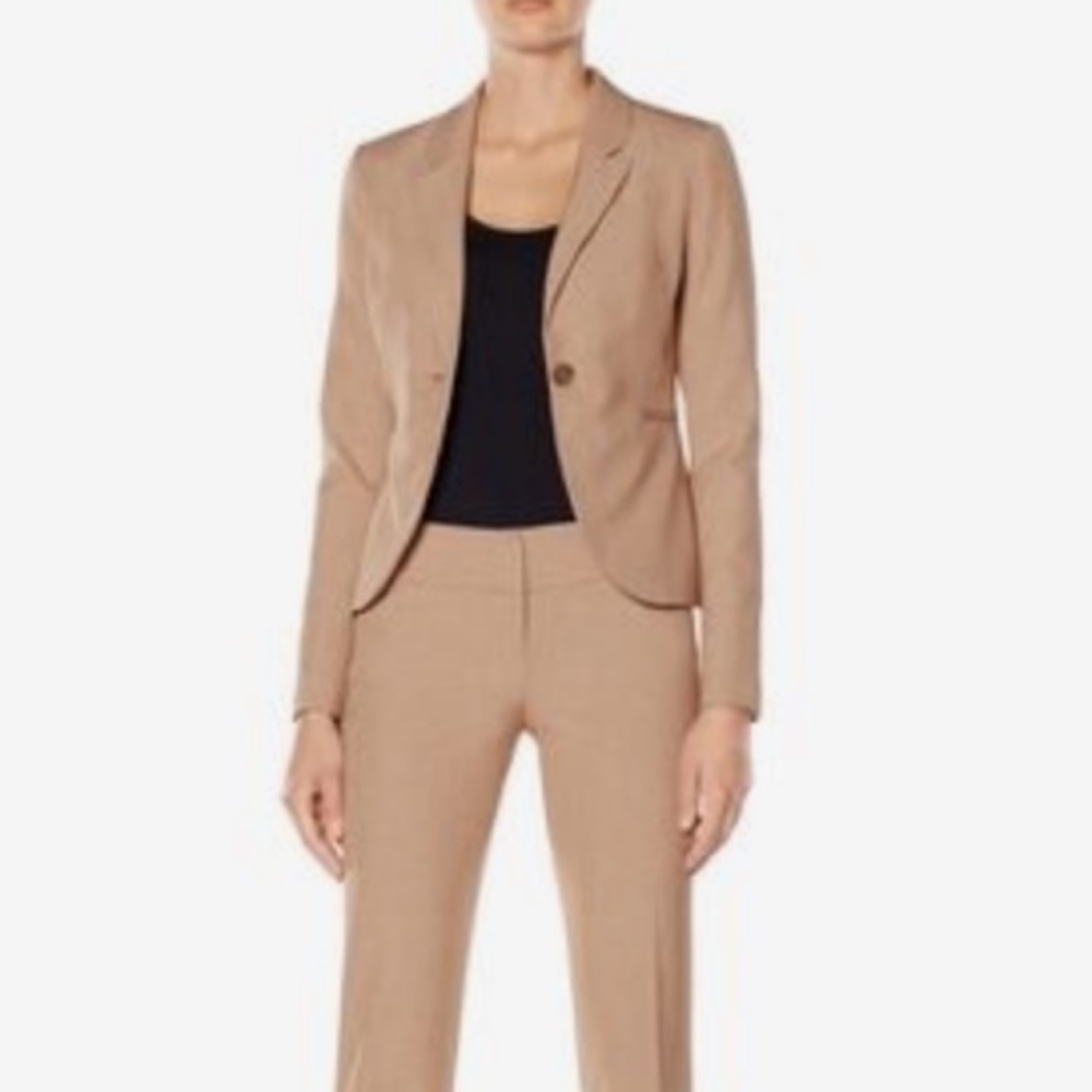 The Limited Tan One Button Blazer Suit Jacket